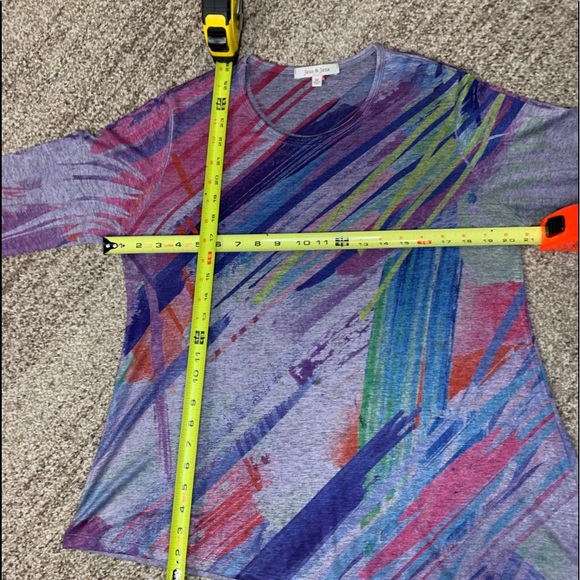 🔵 Spring/Summer Shirt, Purple brushed Jess & Jane, 3/4 sleeve , tunic, Easter - Picture 16 of 16